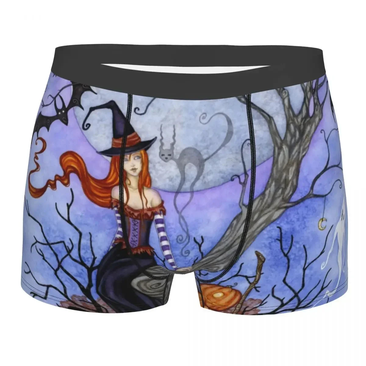 Bats In The Night Boxer Shorts For Homme 3D Printed Male Halloween Goth Occult Witch Underwear Panties Briefs Soft Underpants