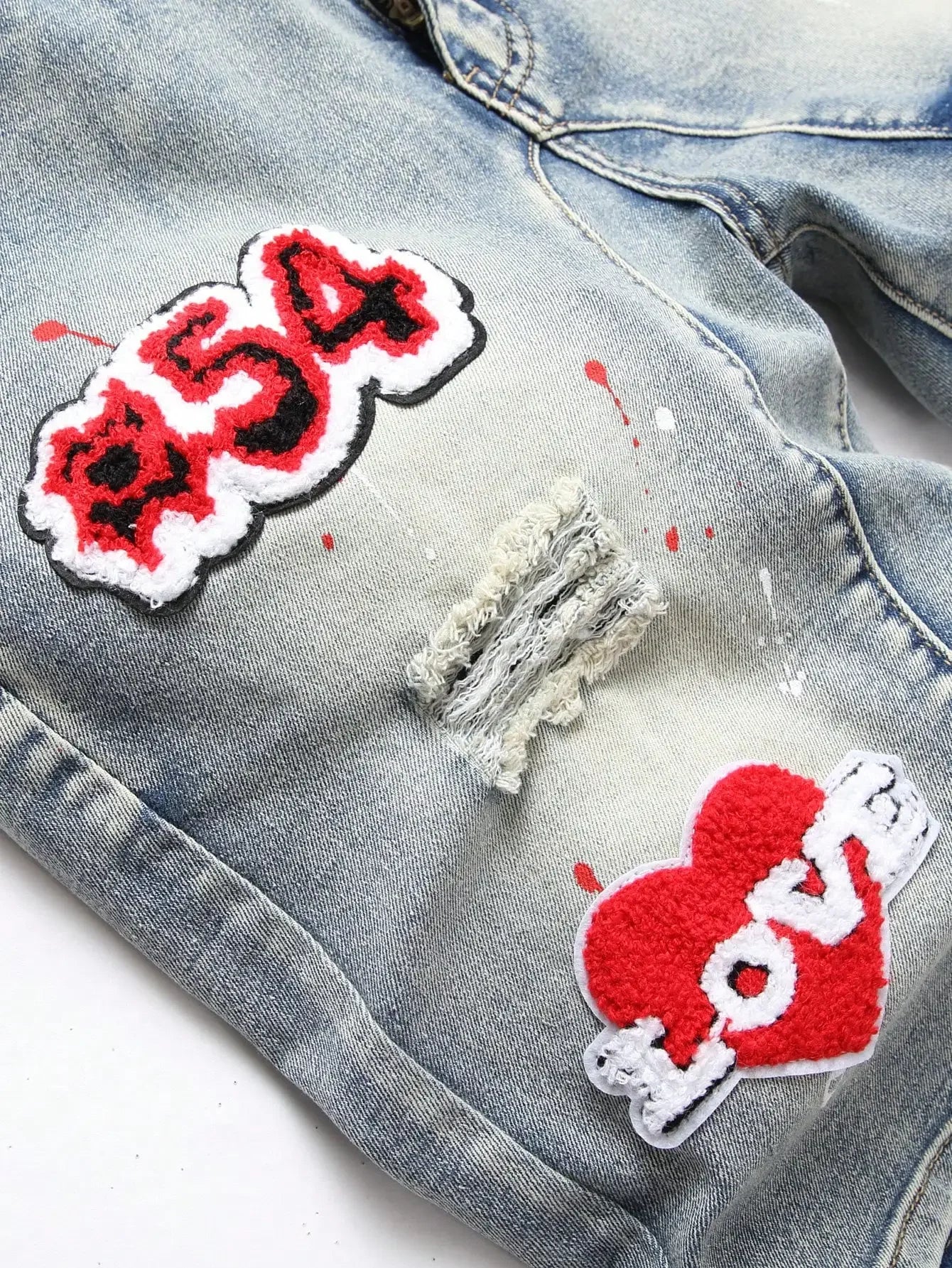 Men's Graffiti Ripped Short Jeans 2023 Summer New Fashion Casual Slim Big Hole Retro Style Denim Shorts Male Brand Clothes