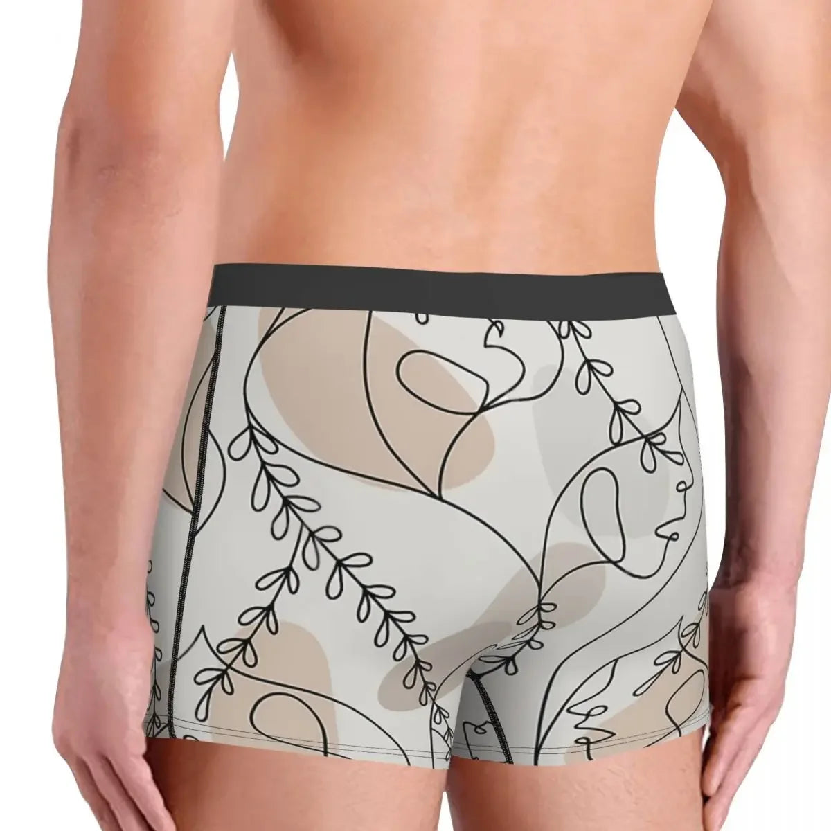 Line Art Face Patten Pastel Underpants Homme Panties Man Underwear Comfortable Shorts Boxer Briefs