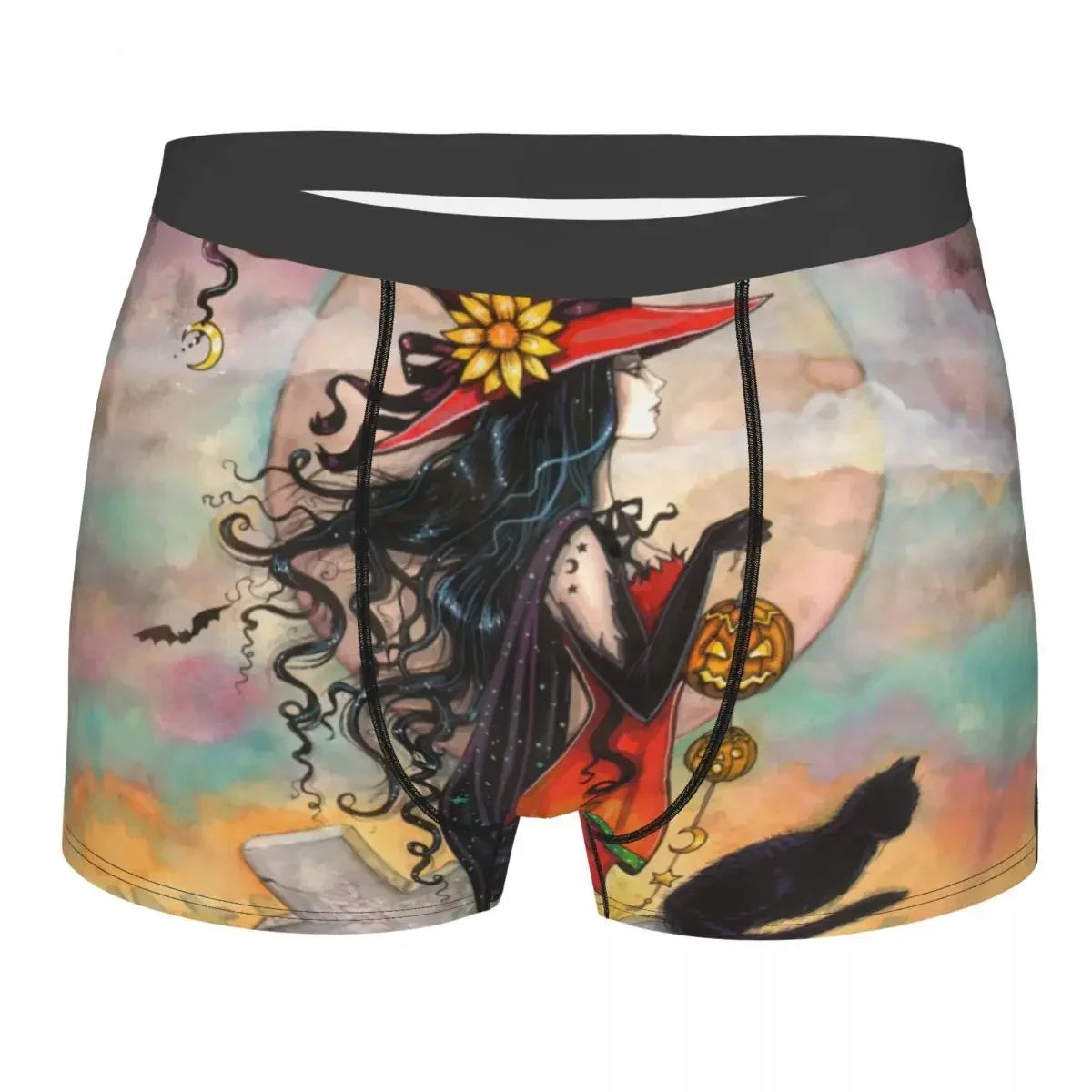 Bats In The Night Boxer Shorts For Homme 3D Printed Male Halloween Goth Occult Witch Underwear Panties Briefs Soft Underpants