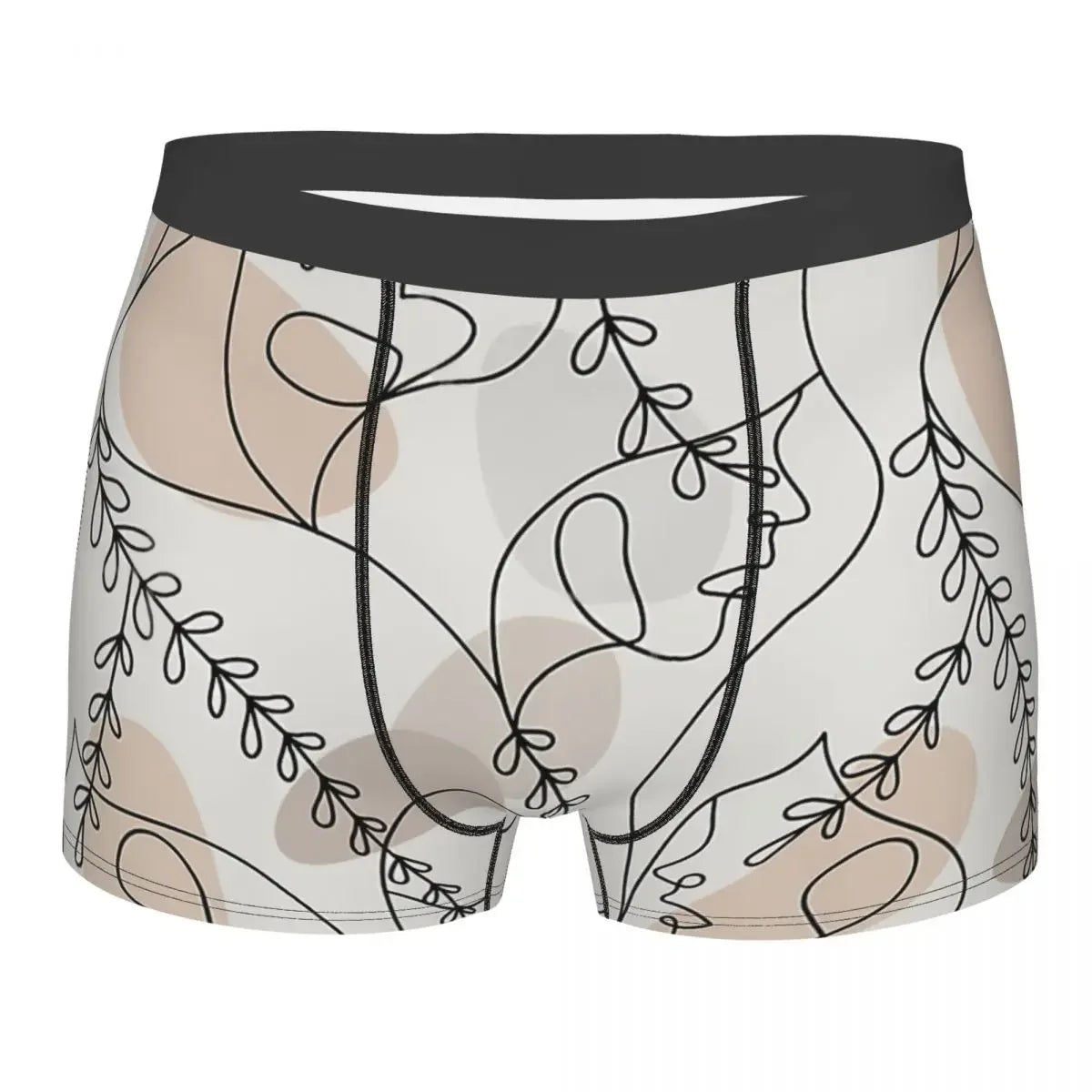 Line Art Face Patten Pastel Underpants Homme Panties Man Underwear Comfortable Shorts Boxer Briefs