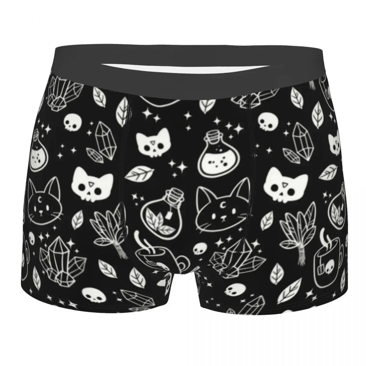 Bats In The Night Boxer Shorts For Homme 3D Printed Male Halloween Goth Occult Witch Underwear Panties Briefs Soft Underpants